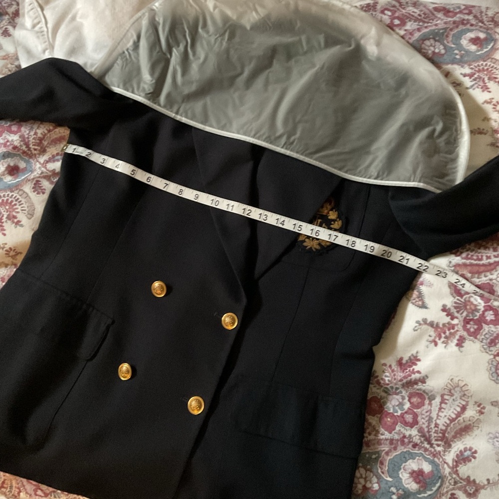 Lauren Ralph Lauren Double-Breasted Navy Blazer With Lauren Crest - Picture 10 of 11
